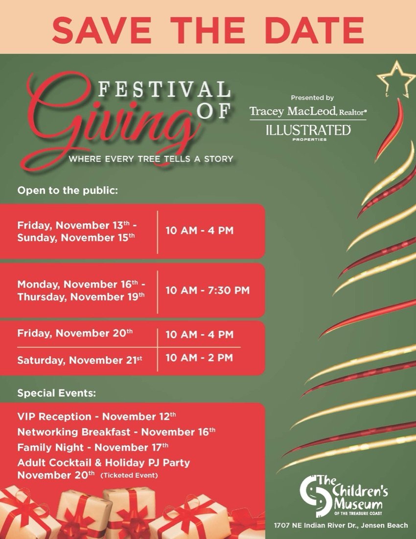 Save the Date: Festival of Giving, Where Every Tree Tells a Story, November 13 to 21 at The Children's Museum of the Treasure Coast